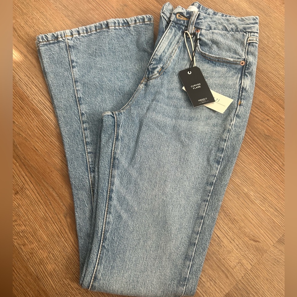 Curvy high rise flare jeans